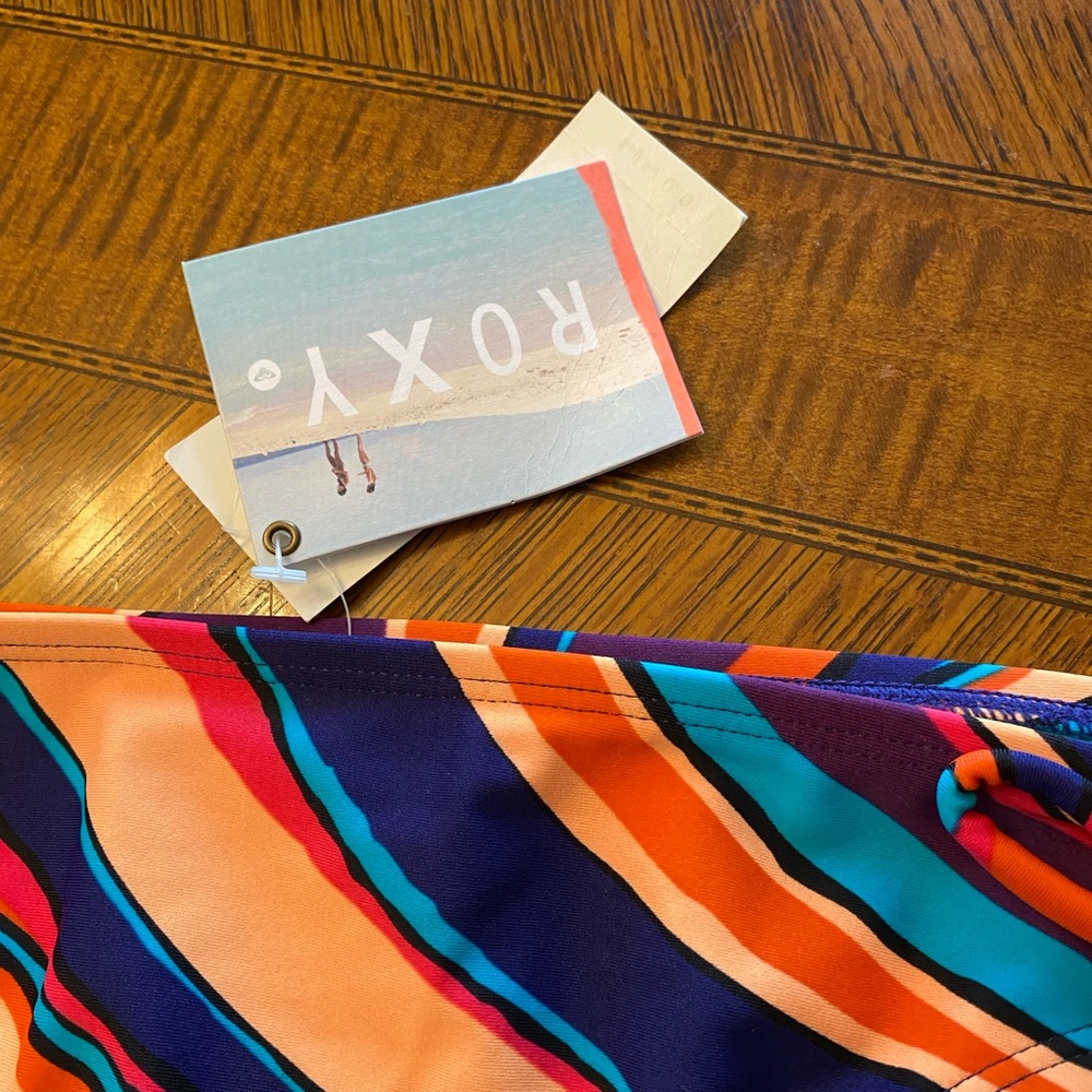 Roxy Size Large 70S LOWRIDER TIE SIDE Bikini NWT - Picture 5 of 9
